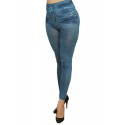 Legging bleu effet jean usé