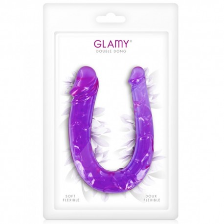 Double dong gode fléxible violet 29.5cm