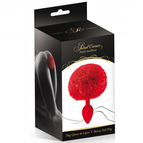 Plug anal pompon rouge