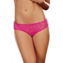 Tanga ouvert rose dentelle avec noeud sur les fesses