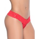 String ouvert brésilien rouge en dentelle