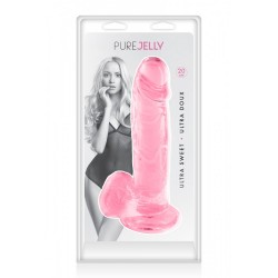 Gode jelly rose ventouse taille L 20cm