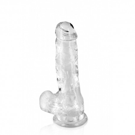 Gode jelly transparent ventouse taille M 17.5cm