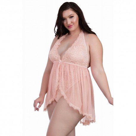 Body string grande taille décolleté effet nuisette ouverte Body string grande taille décolleté effet nuisette ouverte