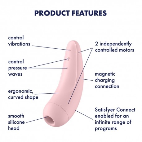 Stimulateur clitoridien connecté rose Curvy 2 Satisfyer - CC597240050