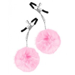 Pinces à seins pression réglable pompons roses - CC5700720050