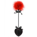 Cravache coeur noire bdsm avec plumeau rouge - CC570073