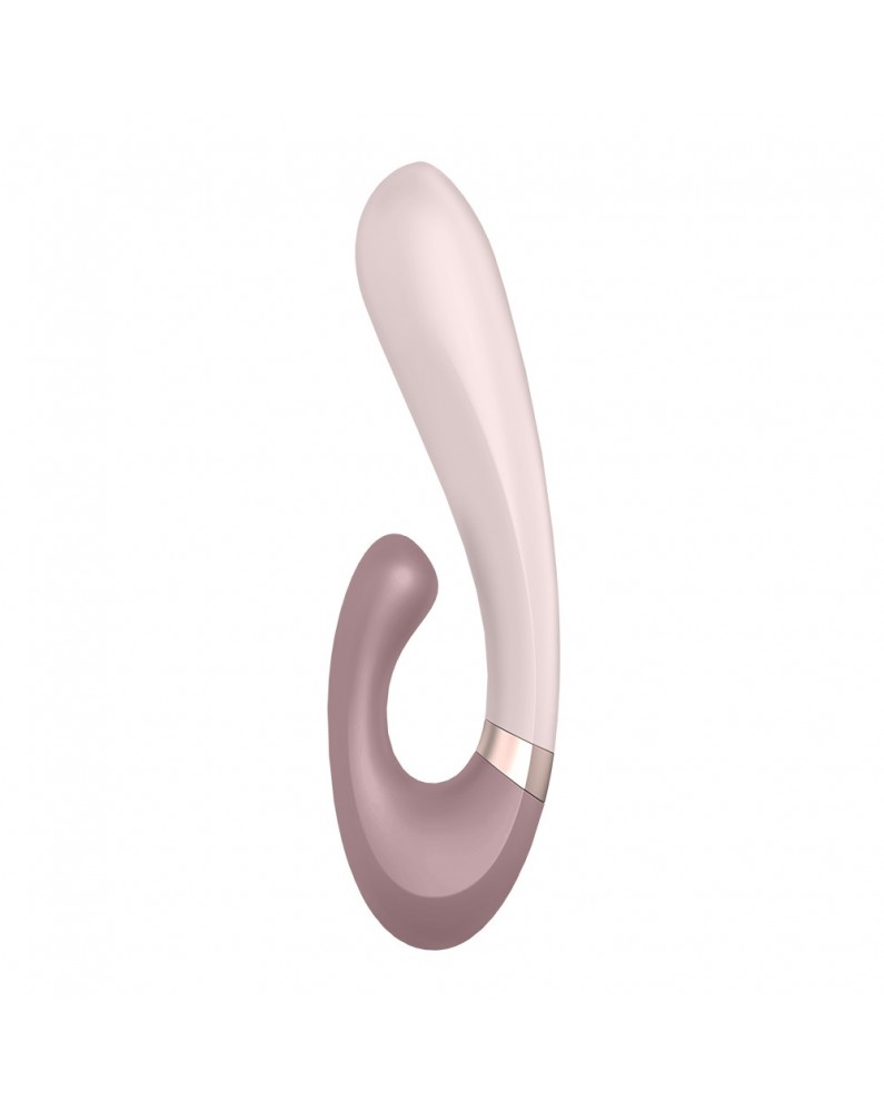 Vibromasseur point G avec stimulateur clitoris connecté chauffant USB mauve Heat Wave Satisfyer - CC597777