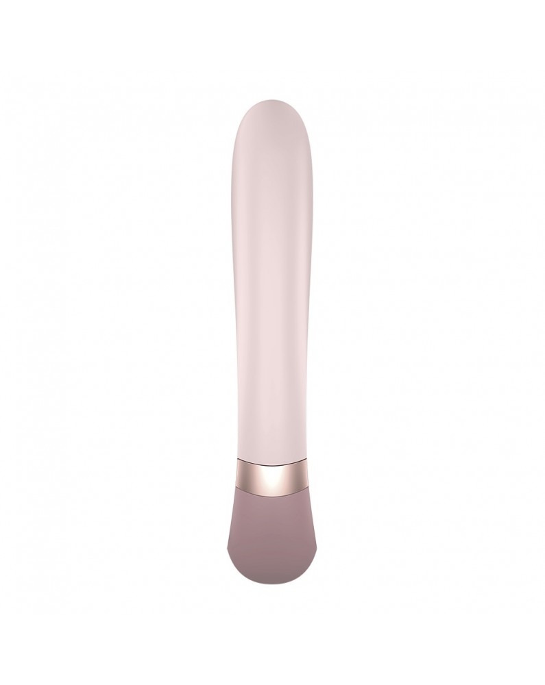 Vibromasseur point G avec stimulateur clitoris connecté chauffant USB mauve Heat Wave Satisfyer - CC597777