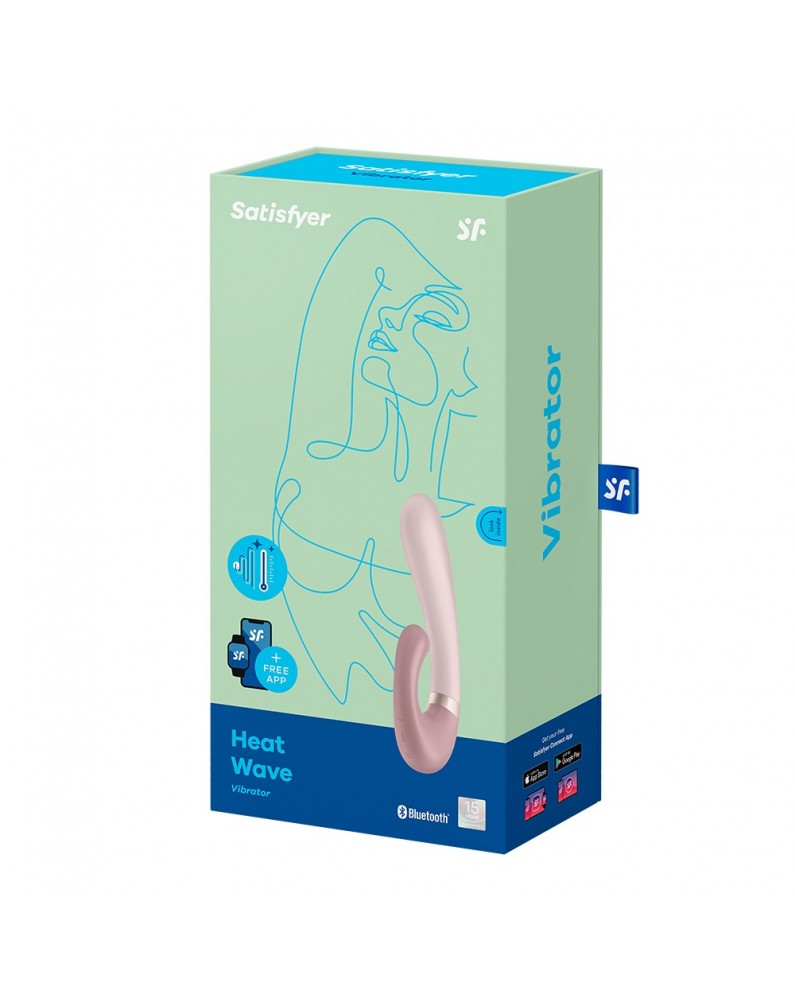 Vibromasseur point G avec stimulateur clitoris connecté chauffant USB mauve Heat Wave Satisfyer - CC597777