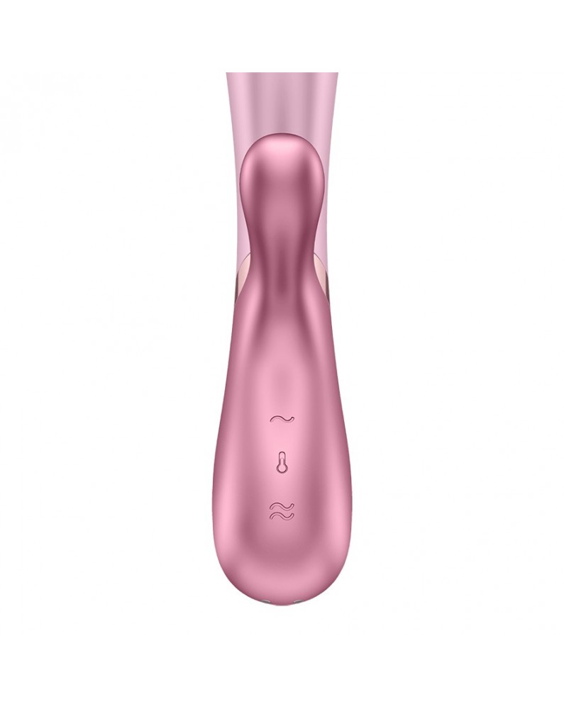 Vibromasseur rabbit rose chauffant USB connecté Hot Lover Satisfyer - CC597747