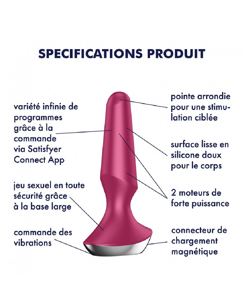 Plug anal vibrant connecté USB ilicious 2 Berry Satisfyer - CC597276