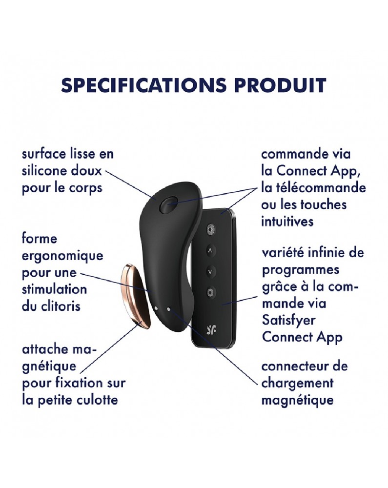 Stimulateur clitoridien connecté USB avec télécommande Little Secret Satisfyer - CC597253