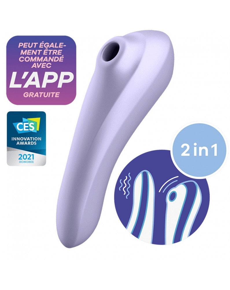 Vibromasseur et stimulateur de clitoris violet connecté Dual Pleasure Satisfyer - CC5972590201