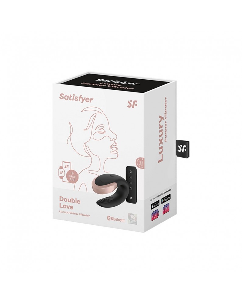 Vibromasseur connecté pour couple avec télécommande Double Love noir Satisfyer - CC597722