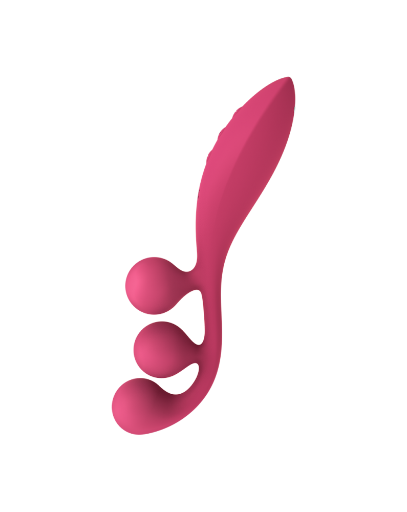 Vibromasseur triple stimulation flexible, anal, vaginale, clitoridienne Tri Ball rouge USB Satisfyer - CC597817