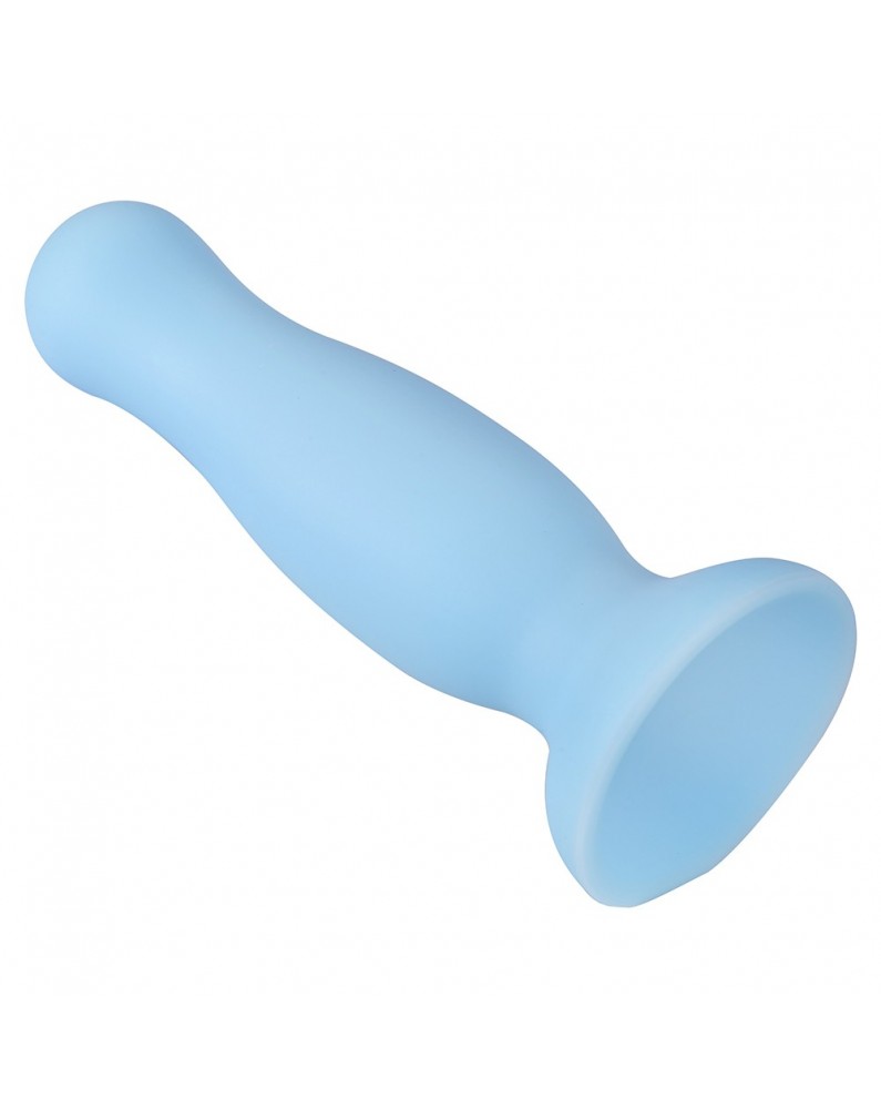 Plug anal ventouse bleu pastel taille M - A-001-M-BLU