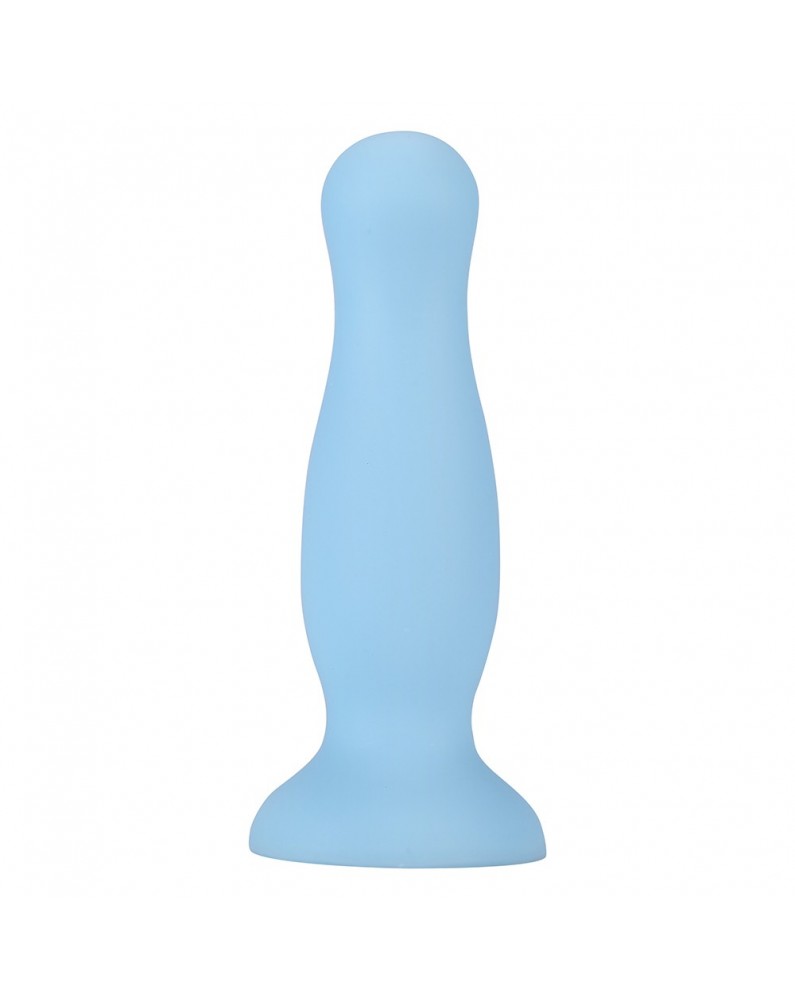 Plug anal ventouse bleu pastel taille M - A-001-M-BLU