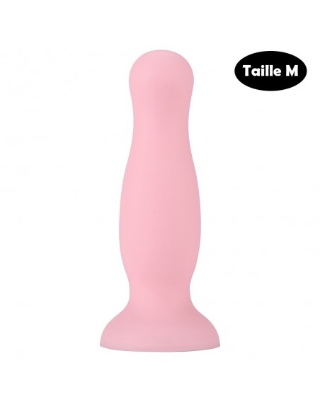 Plug anal ventouse rose pastel taille M - A-001-M-PNK