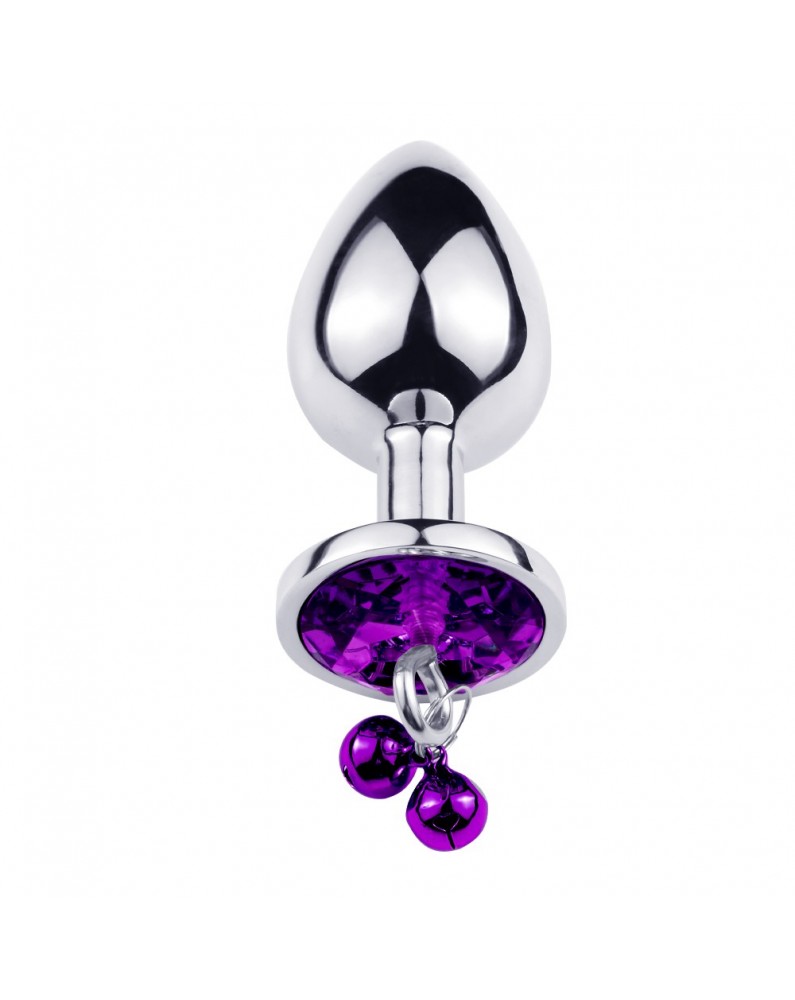 Plug bijou aluminium violet avec clochettes Taille S -  RY-001-A-ZB