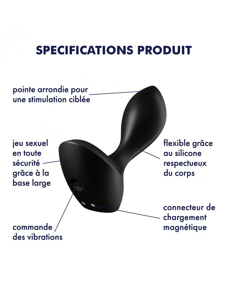 Plug anal vibrant noir USB Backdoor Lover Satisfyer - CC597729