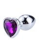 Plug bijou en aluminium bijou coeur violet Medium - RY-014PUR