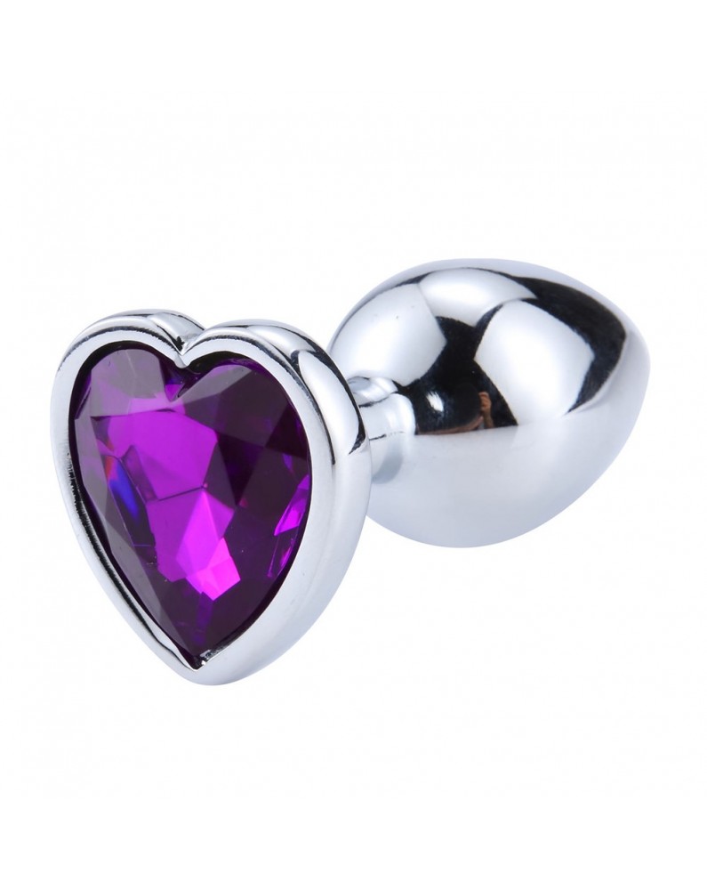 Plug bijou en aluminium bijou coeur violet Medium - RY-014PUR