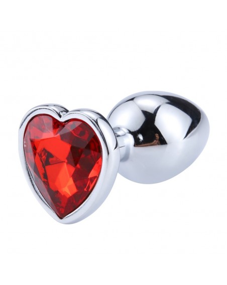 Plug bijou coeur en aluminium bijou rouge Small - RY-013RED