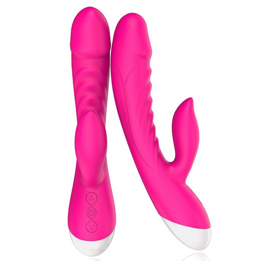 Vibromasseur rabbit rose 10 programmes USB - CR-CAV019