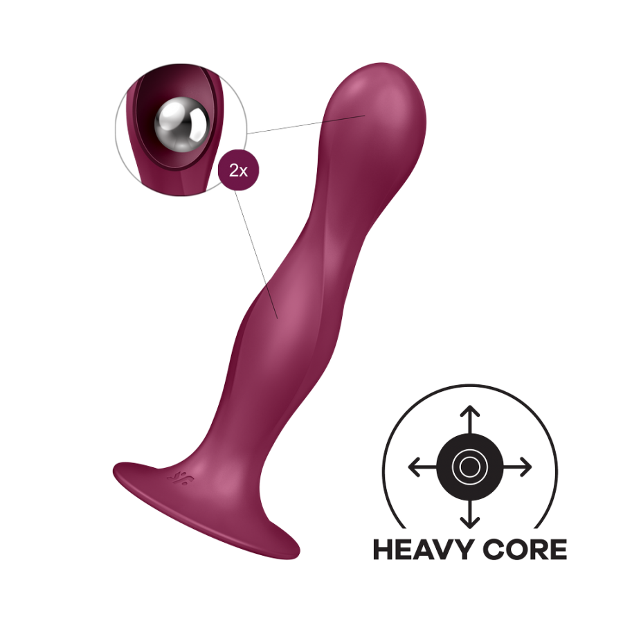 Gode ventouse silicone rouge Double Ball-R Satisfyer - CC597842 Gode ventouse silicone rouge Double Ball-R Satisfyer - CC597842