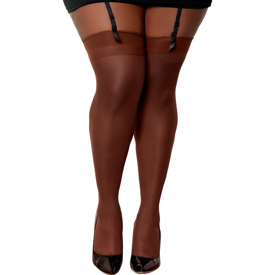 Bas nylon avec jarretières couleur café grande taille - DG0007XESP Bas nylon avec jarretières couleur café grande taille - DG0007XESP