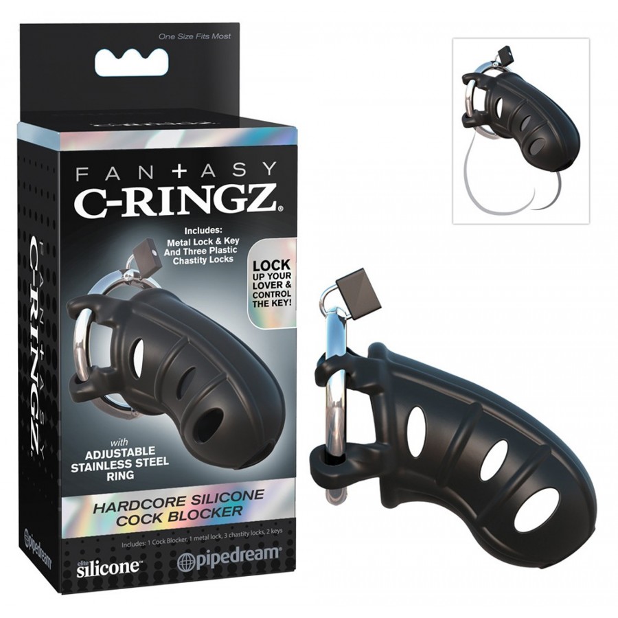 Cage de chasteté en silicone pour pénis C-Ringz - R542539