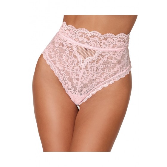 String dentelle taille haute rose - DG1477PNK