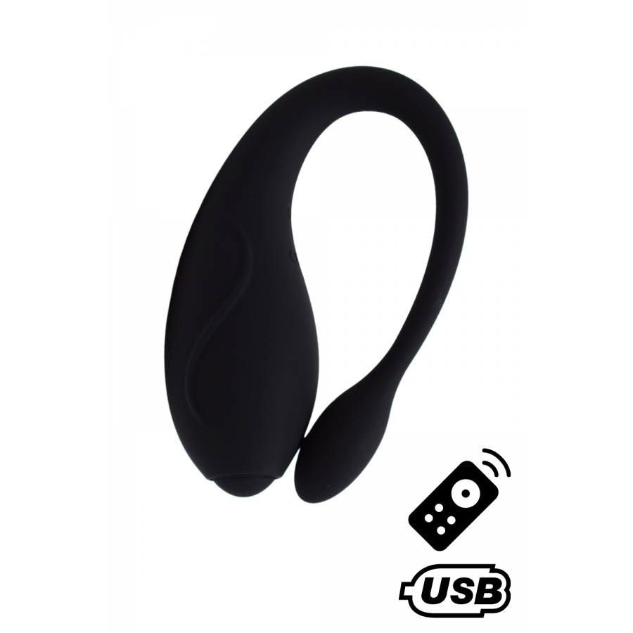TANDEM Noir, stimulateur pour couple USB avec télécommande en silicone médical - BQ125BLK TANDEM Noir, stimulateur pour couple USB avec télécommande en silicone médical - BQ125BLK