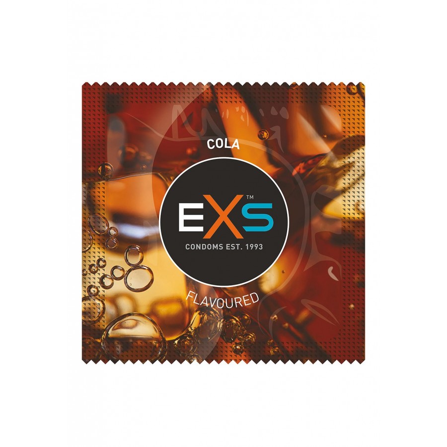 Préservatifs x2 lubrifiés en latex goût cola 54mm - EXS400COLA Préservatifs x2 lubrifiés en latex goût cola 54mm - EXS400COLA