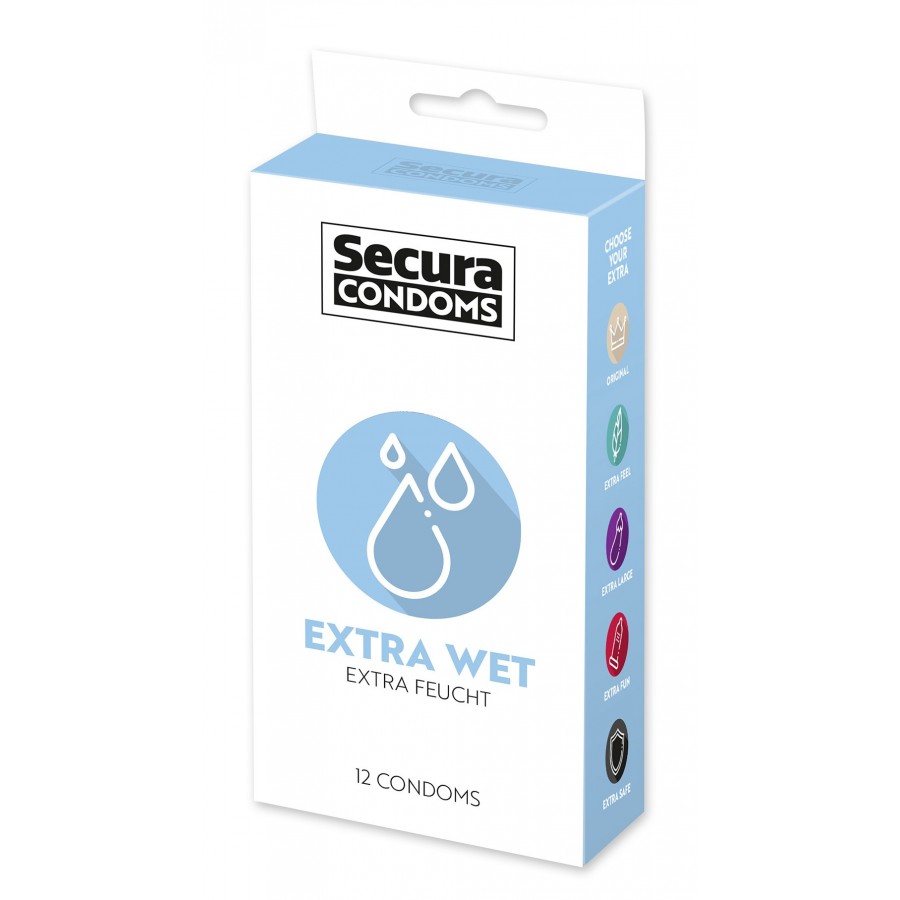 Préservatifs extra lubrifiés, en latex x12 avec réservoir Extra Wet 53 mm - R416584 Préservatifs extra lubrifiés, en latex x12 avec réservoir Extra Wet 53 mm - R416584