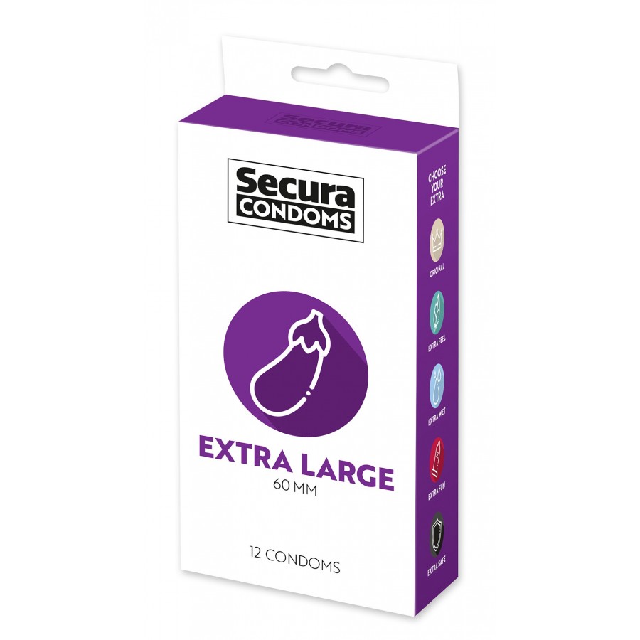 Préservatifs lubrifiés en latex x12 avec réservoir Extra Large 60 mm - R416550 Préservatifs lubrifiés en latex x12 avec réservoir Extra Large 60 mm - R416550