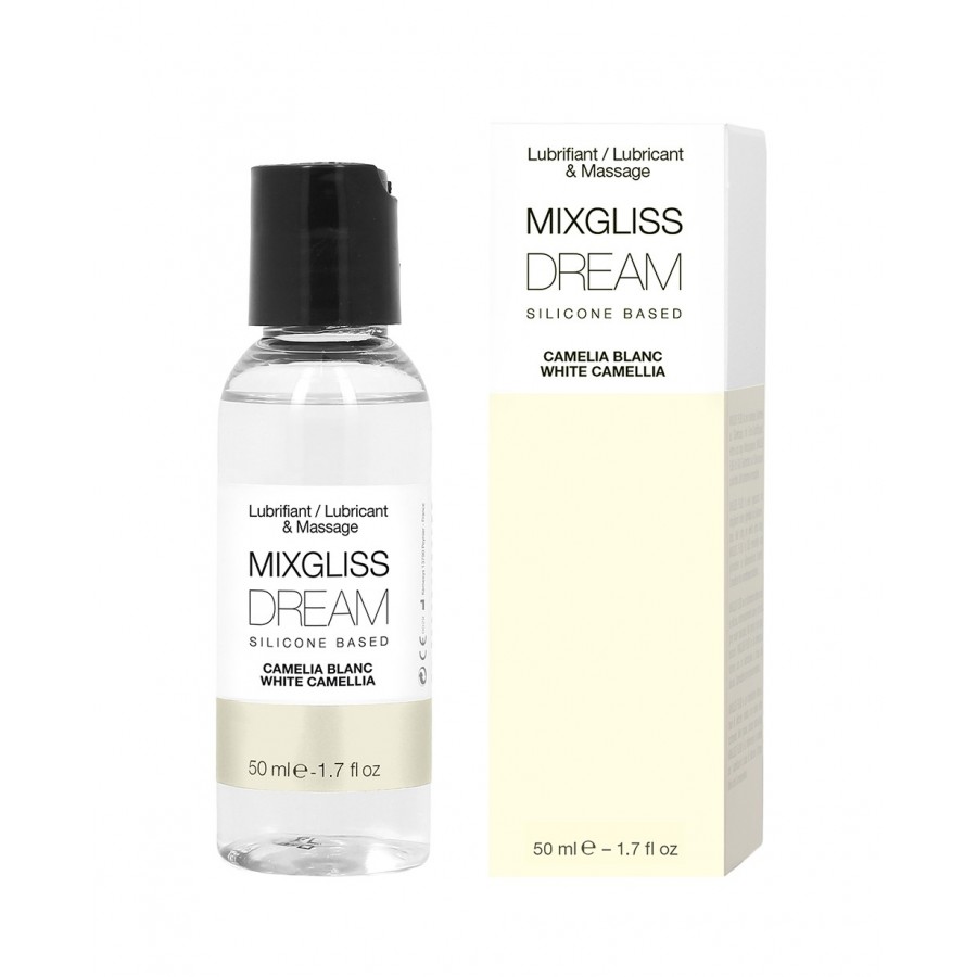 2 en 1 Lubrifiant et huile de massage silicone Mixgliss Dream Camelia blanc 50 ML - MG2528 2 en 1 Lubrifiant et huile de massage silicone Mixgliss Dream Camelia blanc 50 ML - MG2528
