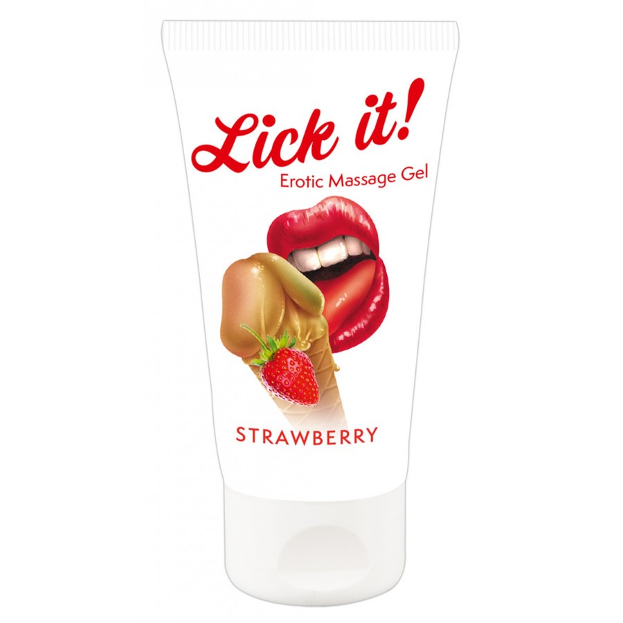 Lubrifiant et gel de massage végétalien comestible goût fraise 50ml - R625736 Lubrifiant et gel de massage végétalien comestible goût fraise 50ml - R625736