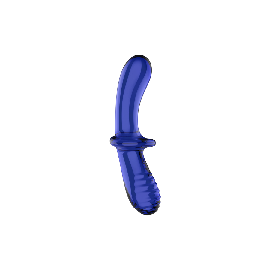 Gode en verre borosilicaté massif bleu Double Crystal Satisfyer - CC597828