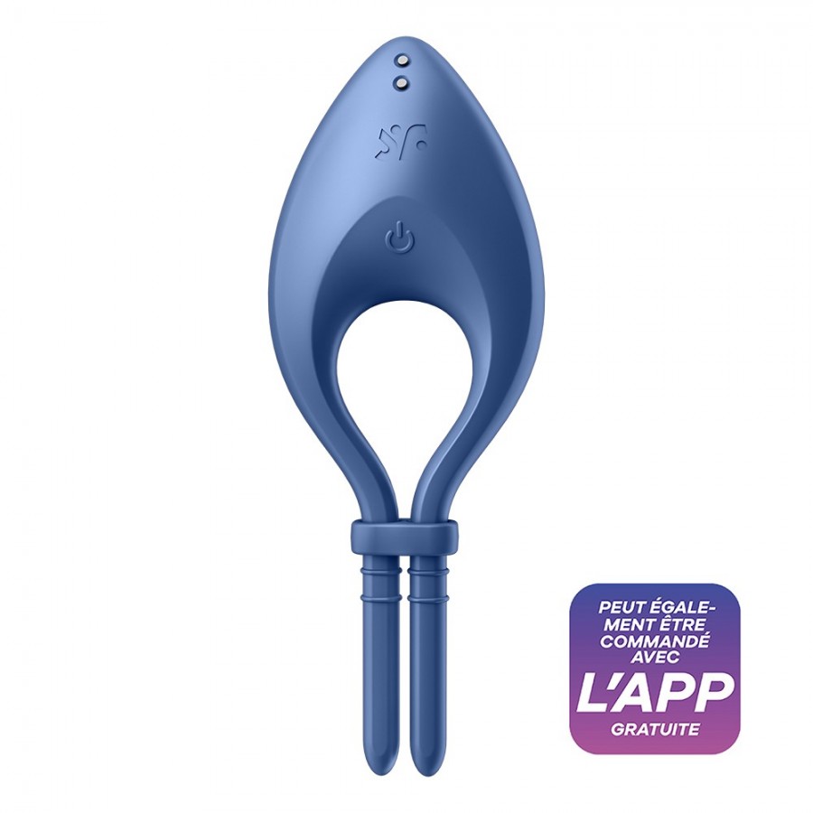Cockring vibrant connecté USB bleu Bullseye Satisfyer - CC597798 Cockring vibrant connecté USB bleu Bullseye Satisfyer - CC597798