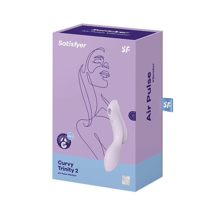 2 en 1 Vibromasseur et stimulateur de clitoris USB violet Curvy Trinity 2 Satisfyer - CC597788