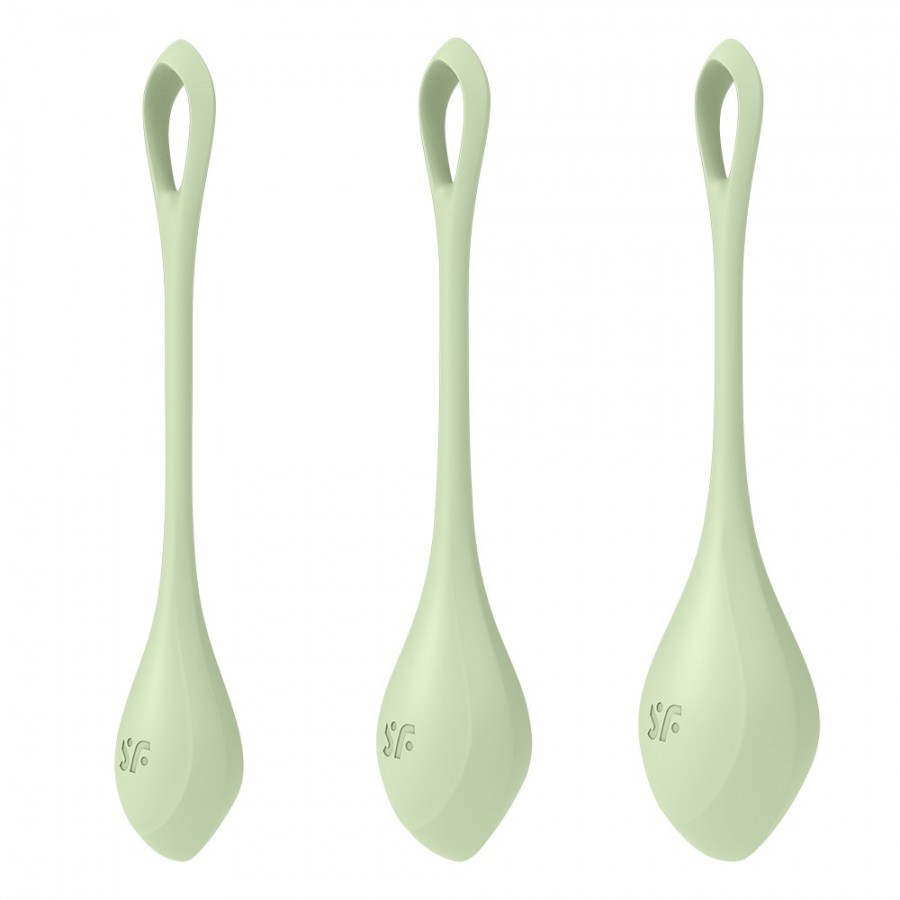 Set de 3 boules de geisha vert pastel Yoni Power 2 Satisfyer - CC597752 Set de 3 boules de geisha vert pastel Yoni Power 2 Satisfyer - CC597752
