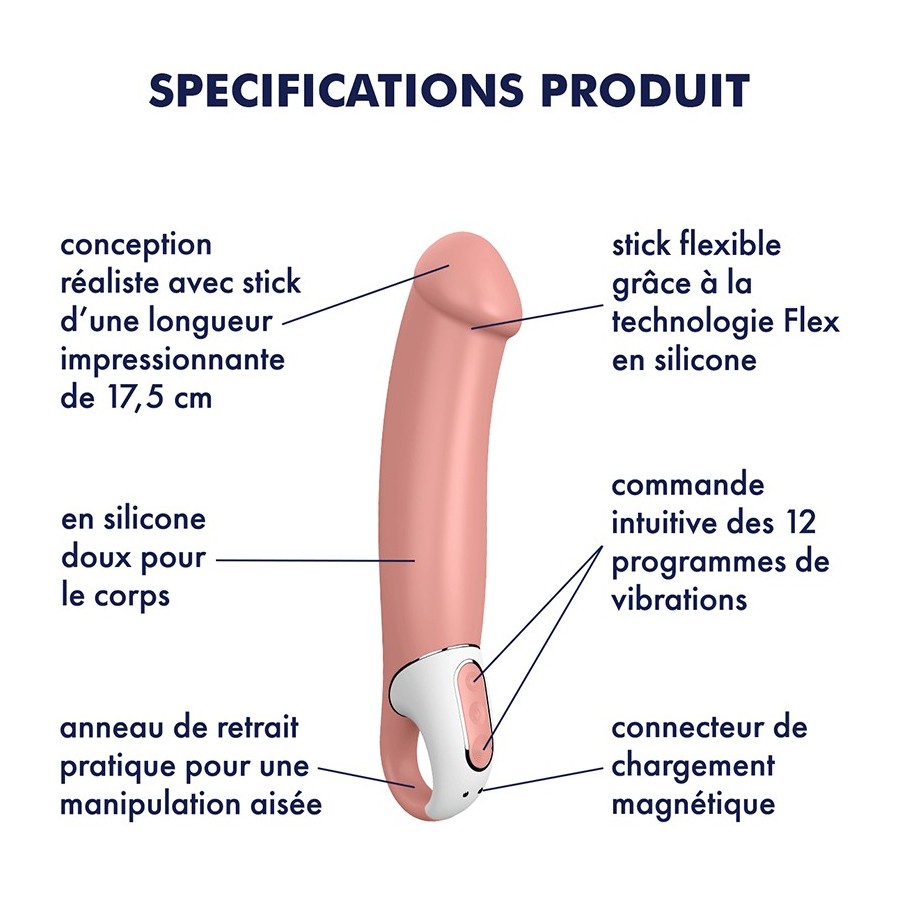 Vibromasseur waterproof en silicone USB Master Satisfyer - CC597174