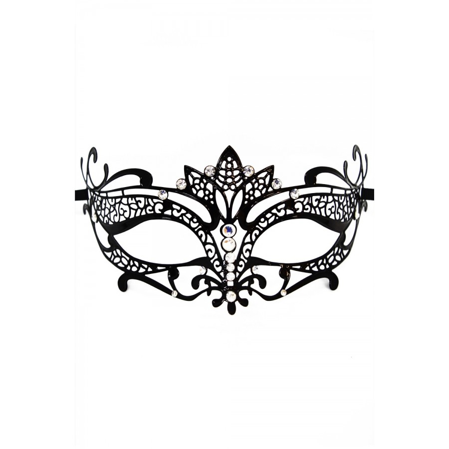 Masque vénitien Asia rigide noir avec strass - HMJ-028BK Masque vénitien Asia rigide noir avec strass - HMJ-028BK