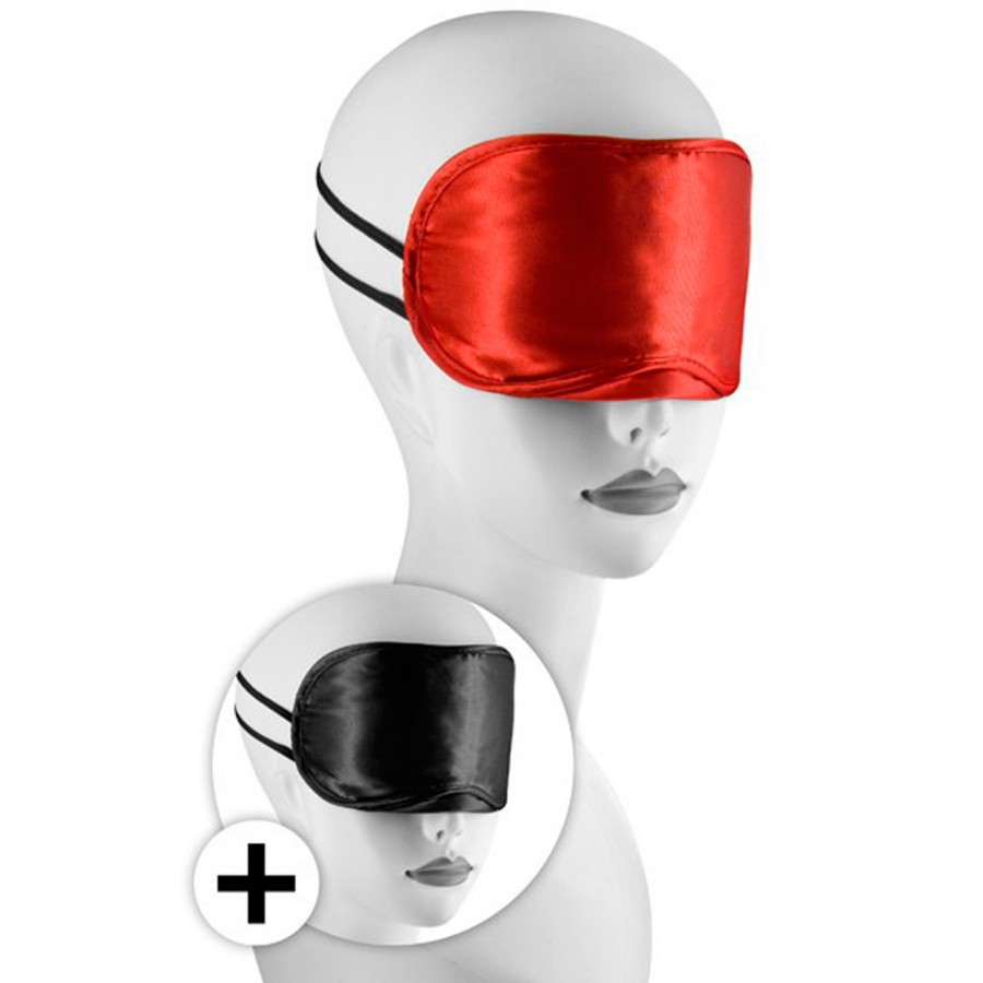 Large masque satin lot de 2 rouge et noir - CC570038 Large masque satin lot de 2 rouge et noir - CC570038