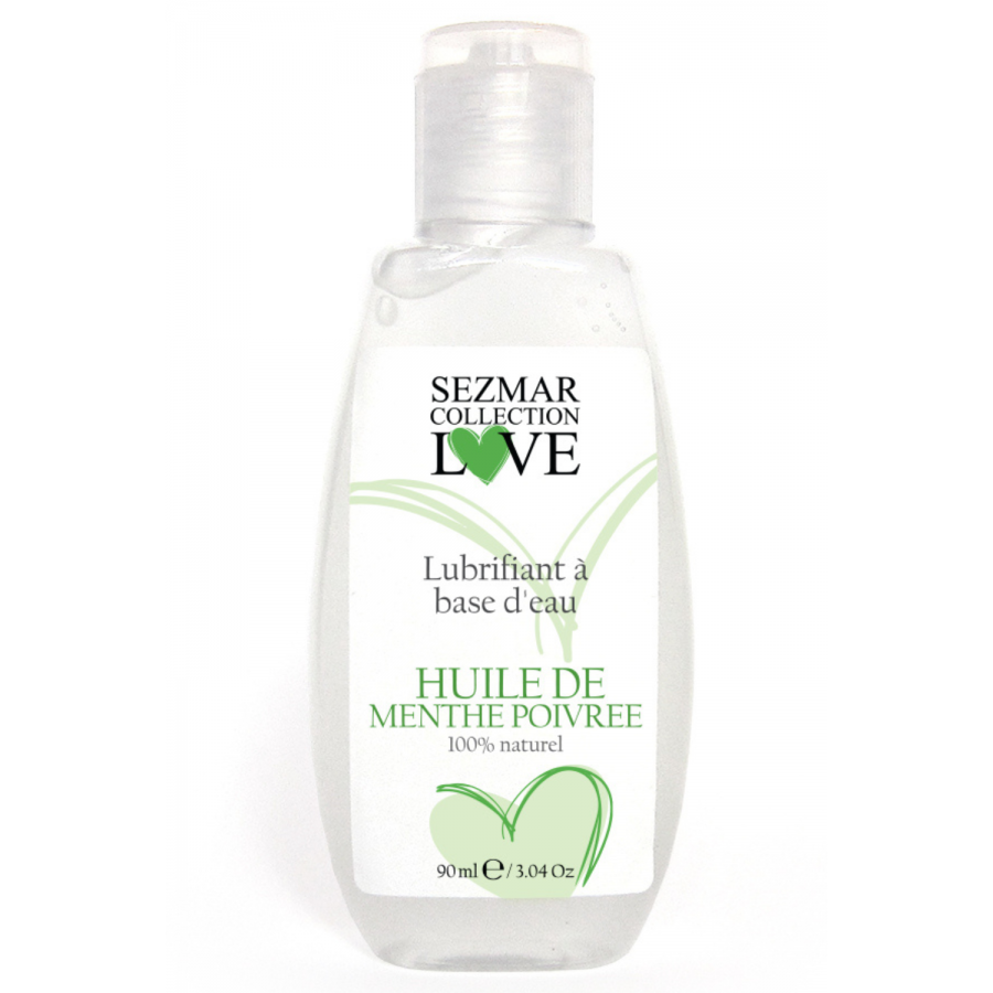 Lubrifiant à base d'eau 100% naturel Menthe poivrée 90 ml - SEZ089