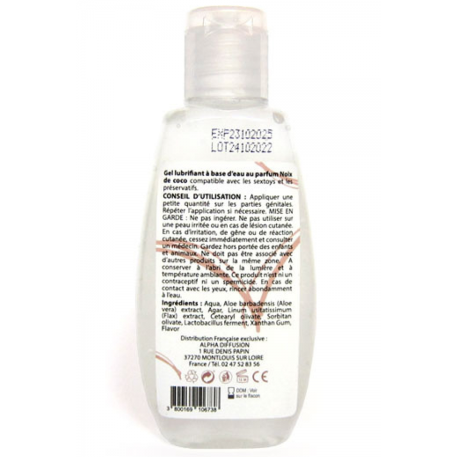 Lubrifiant à base d'eau 100% naturel Noix de Coco 90 ml - SEZ087 Lubrifiant à base d'eau 100% naturel Noix de Coco 90 ml - SEZ087