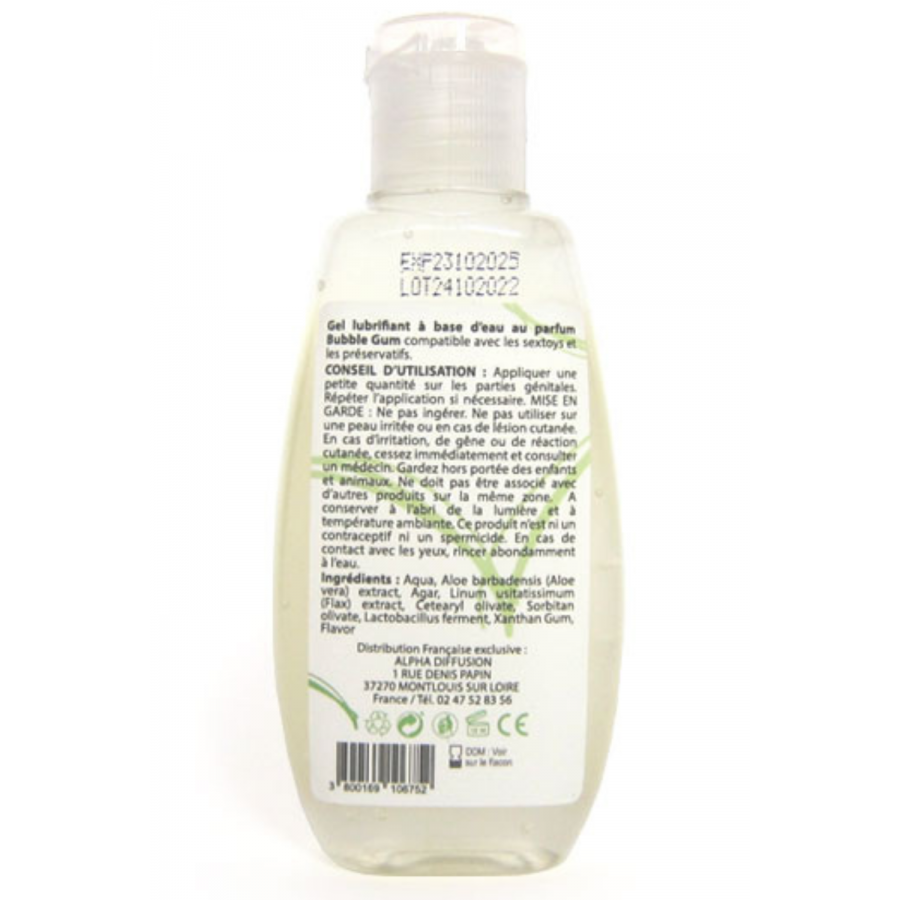 Lubrifiant à base d'eau 100% naturel Bubble Gum 90 ml - SEZ086 Lubrifiant à base d'eau 100% naturel Bubble Gum 90 ml - SEZ086