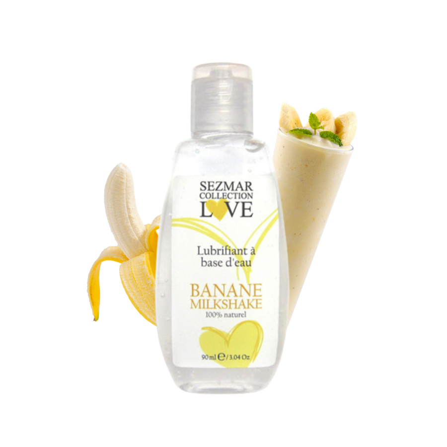 Lubrifiant à base d'eau 100% naturel Banane Milkshake 90 ml - SEZ083 Lubrifiant à base d'eau 100% naturel Banane Milkshake 90 ml - SEZ083
